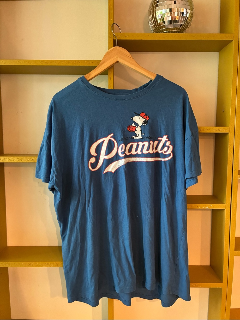 Peanuts Graphic Tee in Blue with White & Red Accents
